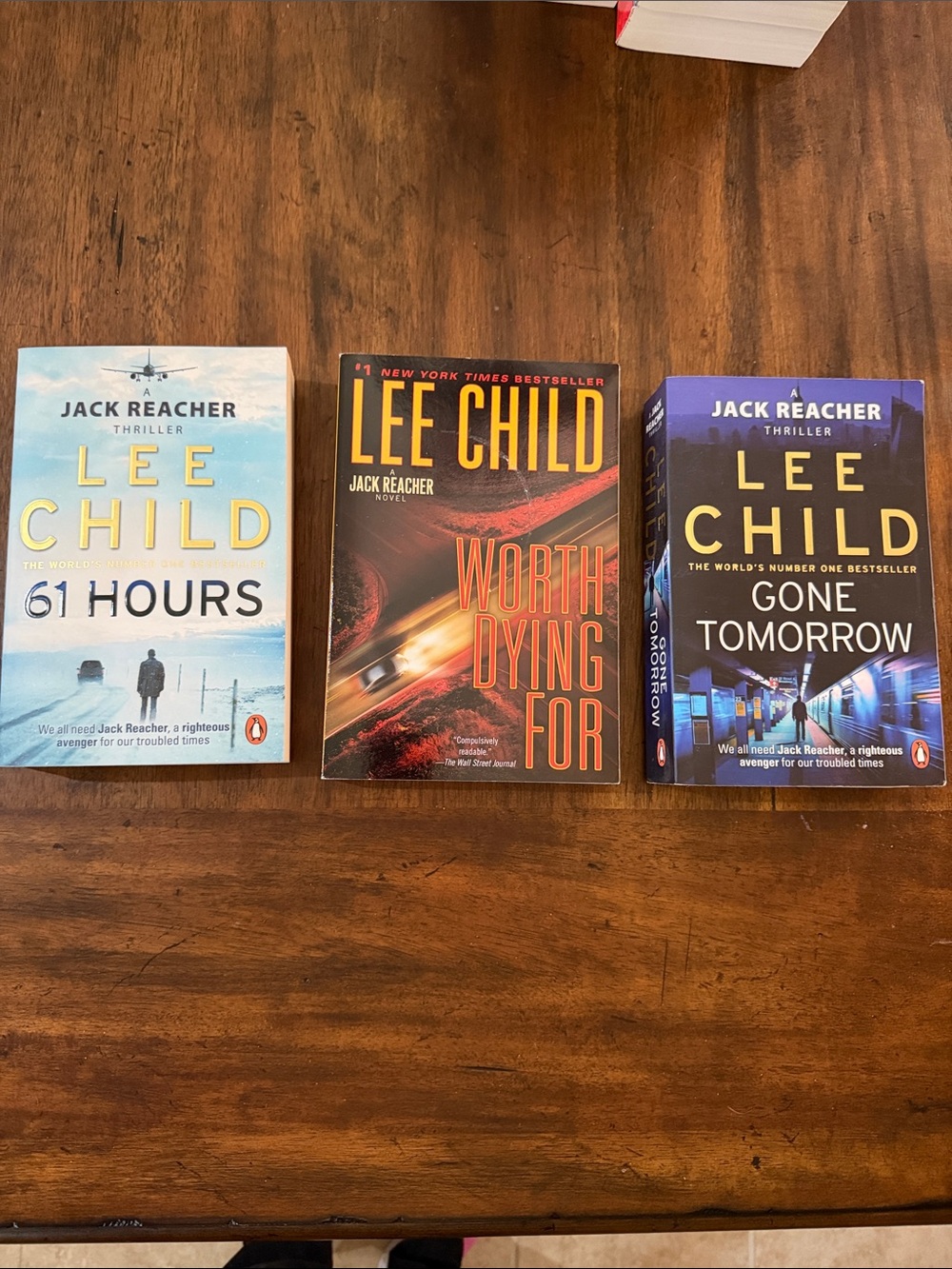 Jack Reacher by Lee Child 3 books.